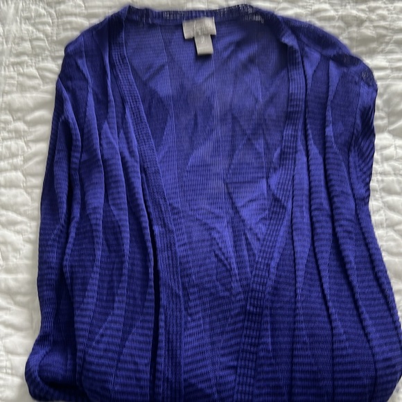 TRAVELERS COLLECTION BY CHICO’S PURPLE LOVELY KINT SWEATER OPEN FRONT SIZE 2 L - Picture 3 of 6